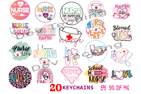 Nurse Keychain Svg Bundle: A Graphics Asset for Crafts and Creative Branding