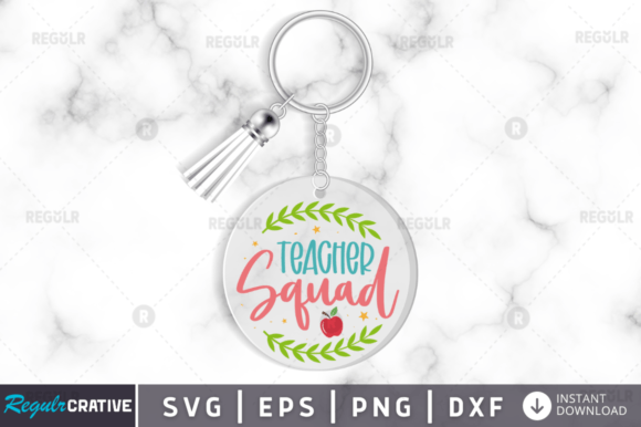 Teacher Squad Keychain SVG Design