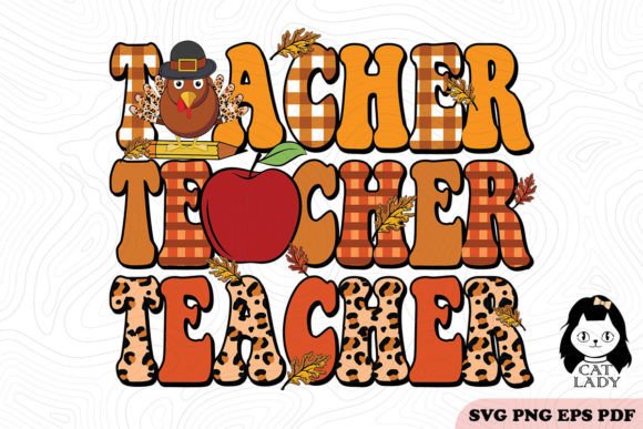 Teacher Thanksgiving Pattern SVG PNG for Graphics and Crafts