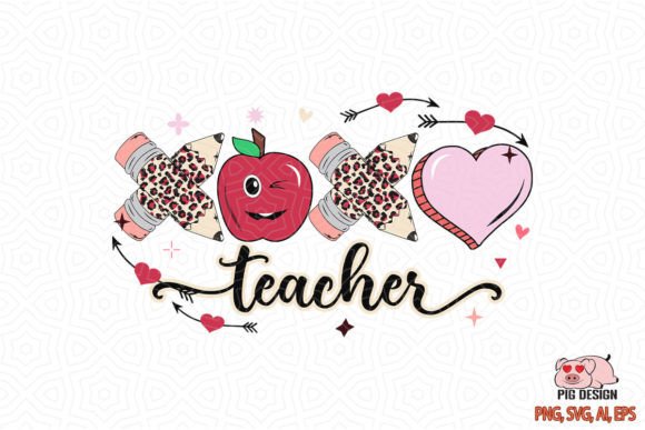 XOXO Teacher Valentine Sublimation SVG: A Graphic Design Asset for Crafts and Local Branding